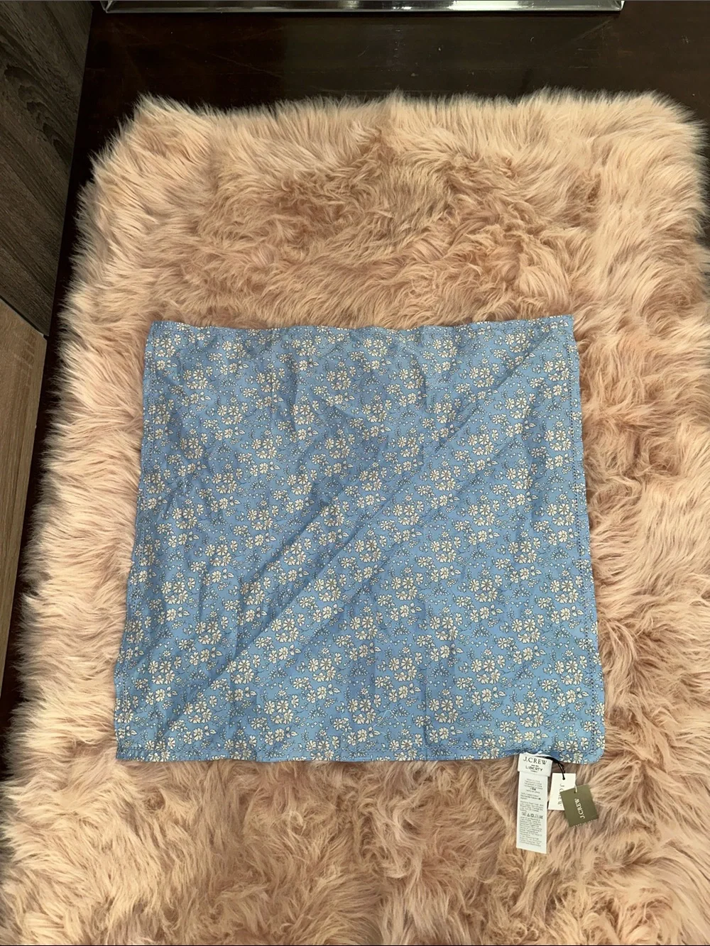 J. Crew Liberty Floral Print Square head Scarf / NECK Bandana blue white NWT